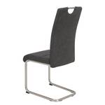 Chaises cantilever Liston (lot de 2) Imitation cuir / Acier - Argenté mat - Noir vintage