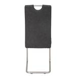Chaises cantilever Liston (lot de 2) Imitation cuir / Acier - Argenté mat - Noir vintage