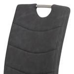 Chaises cantilever Liston (lot de 2) Imitation cuir / Acier - Argenté mat - Noir vintage