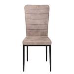 Chaises Liel (lot de 2) Microfibre/ Acier - Noir mat - Beige