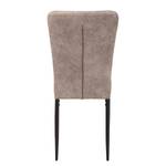 Chaises Liel (lot de 2) Microfibre/ Acier - Noir mat - Beige