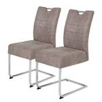 Chaises cantilever Lopten II (lot de 2) Imitation cuir / Acier - Chrome