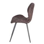 Chaises Ripley (lot de 4) Microfibre / Acier - Anthracite - Marron vintage