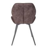 Chaises Ripley (lot de 4) Microfibre / Acier - Anthracite - Marron vintage