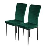 Chaises Ravno (lot de 2) Velours / Acier - Noir - Vert