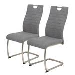 Chaises cantilever Nimbus (lot de 2) Tissu / Acier - Argenté - Gris