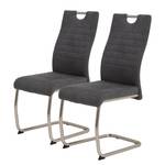 Chaises cantilever Nimbus (lot de 2) Tissu / Acier - Argenté - Anthracite