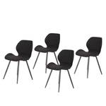 Eetkamerstoelen Ripley (set van 4) microvezel/staal - antracietkleurig - Antraciet