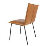 Chaises Rubik (lot de 2) Imitation cuir / Acier - Noir - Cognac