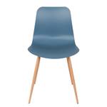 Chaises Sanra (lot de 2) Matière plastique / Acier - Hêtre - Bleu