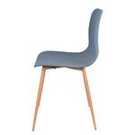 Chaises Sanra (lot de 2) Matière plastique / Acier - Hêtre - Bleu