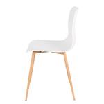 Chaises Sanra (lot de 2) Matière plastique / Acier - Hêtre - Blanc