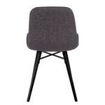 Chaises Rufino (lot de 2) Tissu / Hêtre massif - Noir - Gris foncé