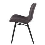 Chaises Rufino (lot de 2) Tissu / Hêtre massif - Noir - Gris foncé