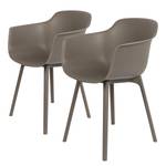 Armleunstoelen Kito (set van 2) kunststof - Taupe