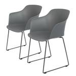 Chaises à accoudoirs Hendra (lot de 2) Matière plastique / Acier - Gris