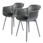 Chaises à accoudoirs Kito (lot de 2) Matière plastique - Gris foncé