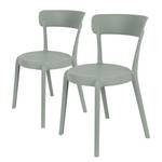 Chaises Helba I (lot de 2) Matière plastique - Gris clair