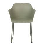 Chaises à accoudoirs Hendra (lot de 2) Matière plastique / Acier - Vert olive