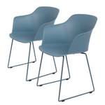 Chaises à accoudoirs Hendra (lot de 2) Matière plastique / Acier - Gris pigeon