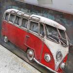 Bild Bus in Rot I Eisen - Mehrfarbig