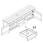 Tv-meubel Touros II massief grenenhout -wit grenenhout/grijs