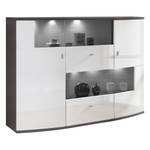 Highboard Mury II hoogglans wit/antracietkleurig