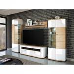 Ensemble meubles TV Jaguare (4 éléments) Blanc brillant / Imitation chêne Ribbeck