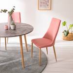 Gestoffeerde stoel Unja (2-delige) geweven stof/staal - beukenhout - Roze