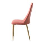 Chaise capitonnée Unja (lot de 2) Tissu / Acier - Hêtre - Rose