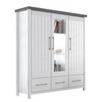 Highboard Touros I massief grenenhout -wit grenenhout/grijs