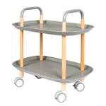 Bijzettafel Trolley Teakbruin/zwart - Grijs