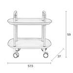 Bijzettafel Trolley Deels massief beukenhout - Wit