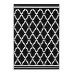 Laagpolig vloerkleed Lina 200 geweven stof - Zwart - 150 x 80 cm