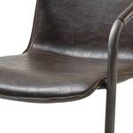 Chaises à accoudoirs Herne (lot de 2) Imitation cuir / Métal - Noir - Marron foncé