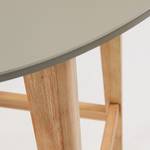 Table haute Minsy Pierre artificielle / Eucalyptus massif - Blanc / Eucalyptus
