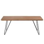 Eettafel Karata massief teakhout/staal - zwart/teakhout - Breedte: 200 cm