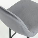 Chaise de bar Sendo (lot de 2) Velours/ Métal - Gris / Noir