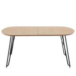 Table Tauro Extensible - Métal - Noir / Chêne - Largeur : 140 cm