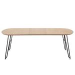 Table Tauro Extensible - Métal - Noir / Chêne - Largeur : 140 cm