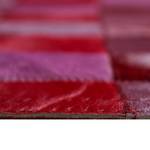 Tapis en peau Multi Toned Cuir véritable - Rose vif / Rouge - 200 x 290 cm