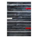 Fellteppich ST Line Echtleder - Dunkelgrau / Rot - 160 x 230 cm