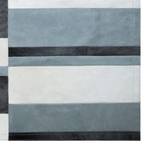 Tapis en peau Art Deco Stripe Cuir véritable - Bleu gris / Blanc cassé - 160 x 230 cm