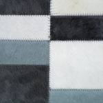 Fellteppich Art Deco Stripe Echtleder - Blaugrau / Altweiß - 200 x 290 cm