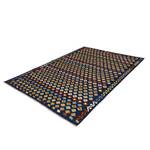 Wollen vloerkleed Resa Kelim Scheerwol - donkerblauw/meerder kleuren - 160 x 230 cm
