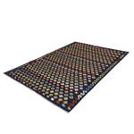 Tapis en laine Resa Kelim Laine vierge - Bleu foncé / Multicolore - 200 x 290 cm