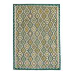 Tapis en laine Sam Kelim Laine vierge - Vert / Jaune - 160 x 230 cm