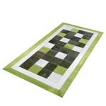 Tapis en peau Spring Field Cuir véritable - Vert / Blanc