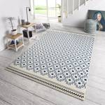 Teppich Cubic Webstoff - Creme / Blau - Creme / Blau - 140 x 200 cm