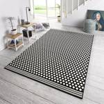 Tapis Spot Tissu - Noir / Blanc - 70 x 140 cm